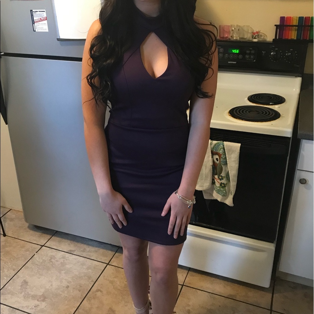 Purple Charlotte Russe halter dress - Picture 4 of 6